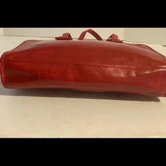 Cole Haan red leather satchel handbag - Picture 3 of 14